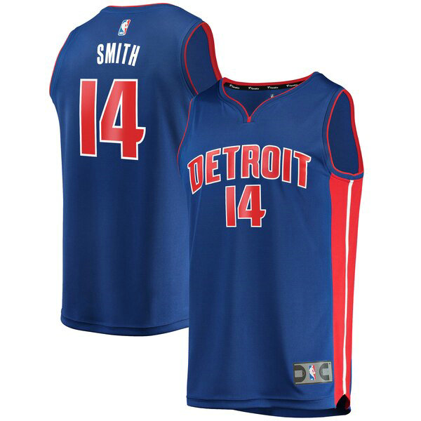 Camiseta baloncesto Ish Smith 14 Icon Edition Azul Detroit Pistons Hombre