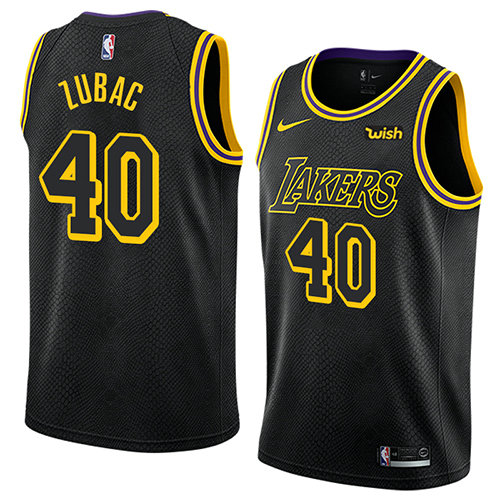 Camiseta baloncesto Ivica Zubac 40 Ciudad 2018 Negro Los Angeles Lakers Hombre