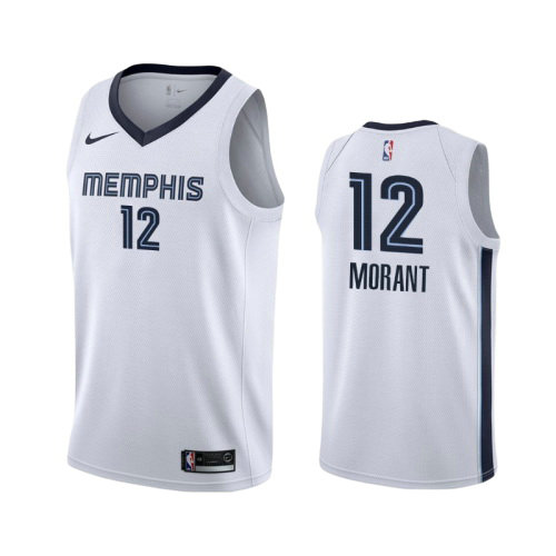 Camiseta baloncesto Ja Morant 12 Association 2019-20 Blanco Memphis Grizzlies Hombre