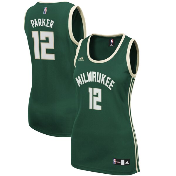 Camiseta baloncesto Jabari Parker 12 Réplica Verde Milwaukee Bucks Mujer