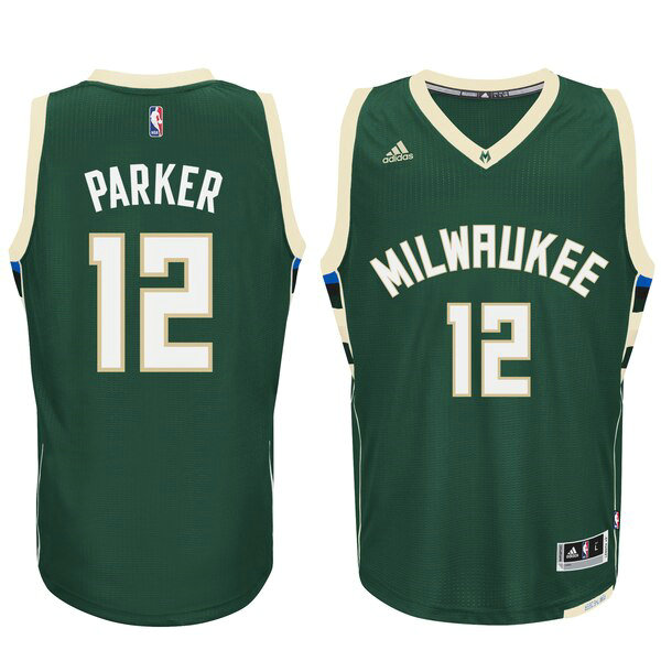 Camiseta baloncesto Jabari Parker 12 adidas Verde Milwaukee Bucks Hombre