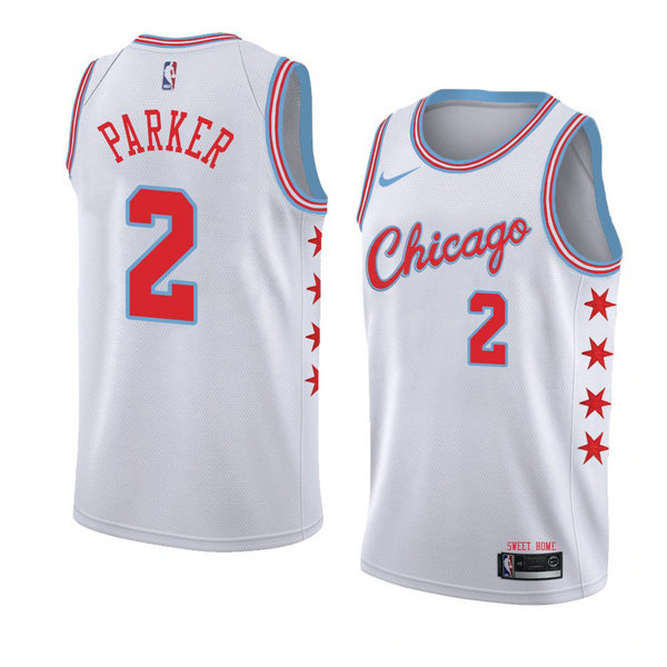 Camiseta baloncesto Jabari Parker 2 Ciudad 2018 Blanco Chicago Bulls Hombre