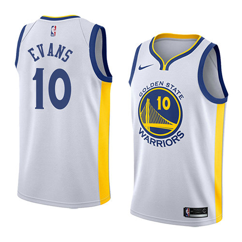 Camiseta baloncesto Jacob Evans 10 Association 2018-19 Blanco Golden State Warriors Hombre