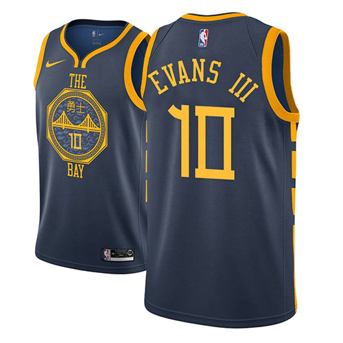 Camiseta baloncesto Jacob Evans III 10 Ciudad 2018-19 Azul Golden State Warriors Hombre