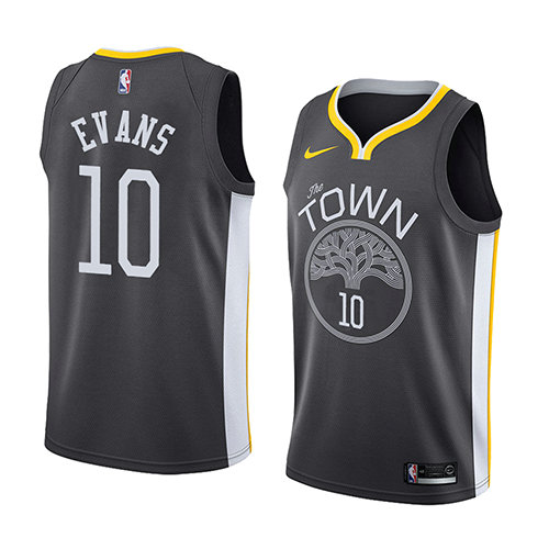 Camiseta baloncesto Jacob Evans III 10 Statement 2017-18 Negro Golden State Warriors Hombre