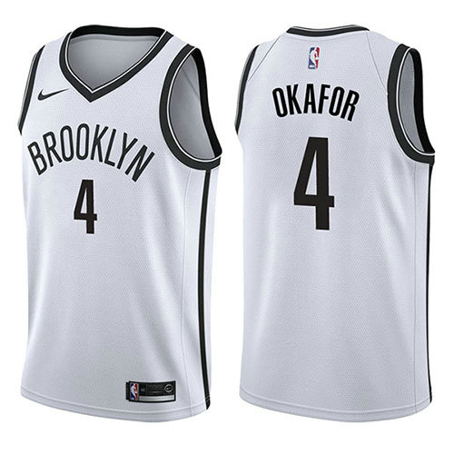 Camiseta baloncesto Jahlil Okafor 4 Association 2017-18 Blanco Brooklyn Nets Hombre