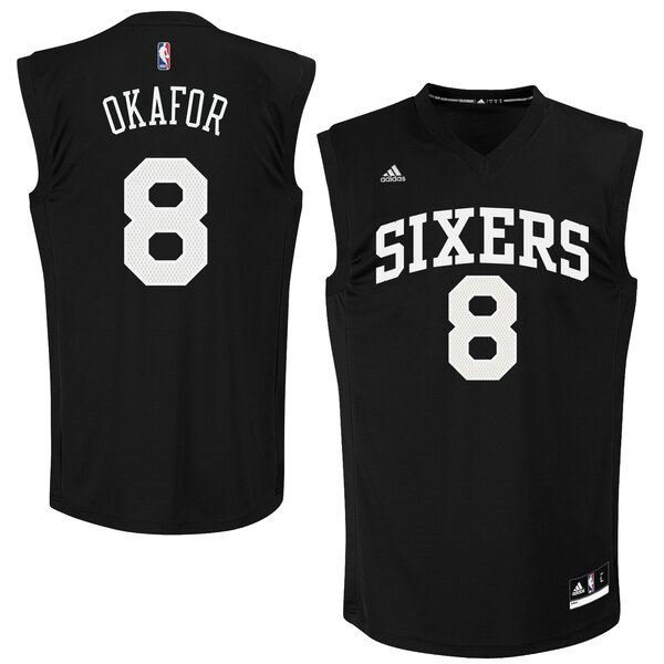 Camiseta baloncesto Jahlil Okafor 8 adidas Negro Philadelphia 76ers Hombre