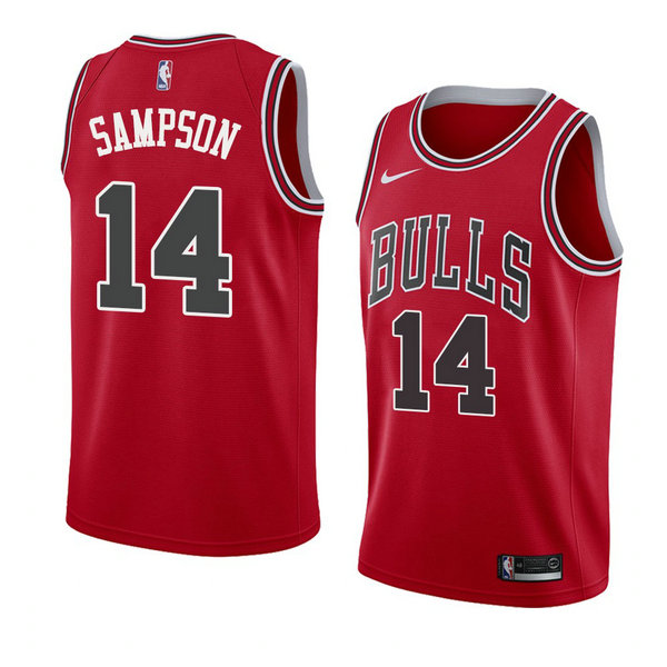 Camiseta baloncesto Jakarr Sampson 14 Icon 2018 Rojo Chicago Bulls Hombre