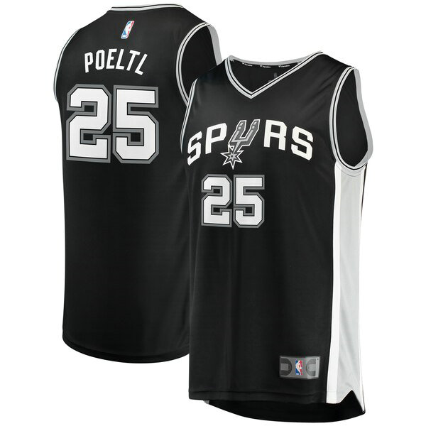 Camiseta baloncesto Jakob Poeltl 25 Icon Edition Negro San Antonio Spurs Hombre