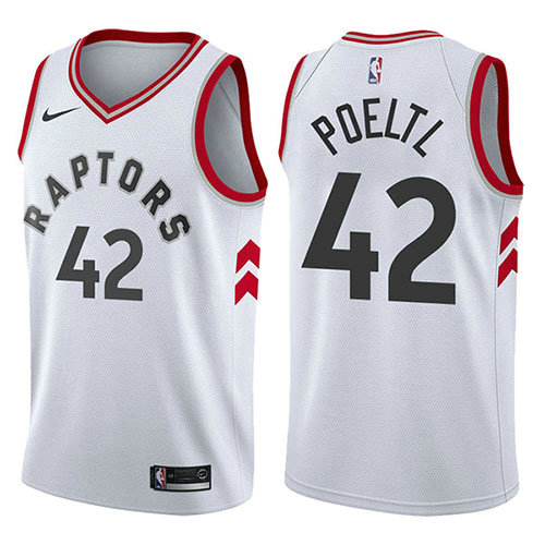 Camiseta baloncesto Jakob Poeltl 42 Association 2017-18 Blanco Toronto Raptors Hombre