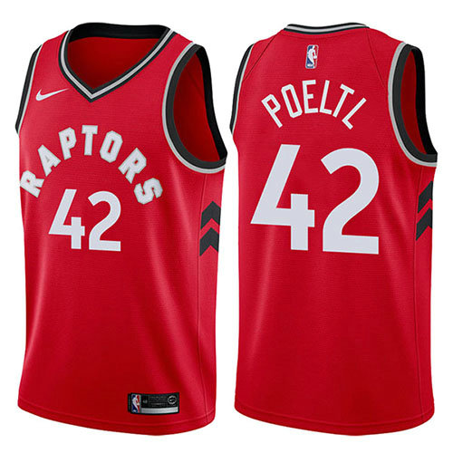 Camiseta baloncesto Jakob Poeltl 42 Icon 2017-18 Rojo Toronto Raptors Hombre