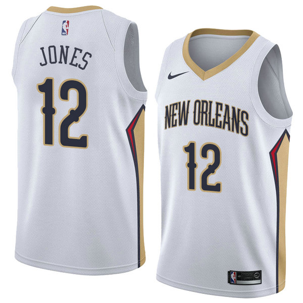 Camiseta baloncesto Jalen Jones 12 Association 2018 Blanco New Orleans Pelicans Hombre