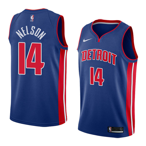 Camiseta baloncesto Jameer Nelson 14 Icon 2018 Azul Detroit Pistons Hombre