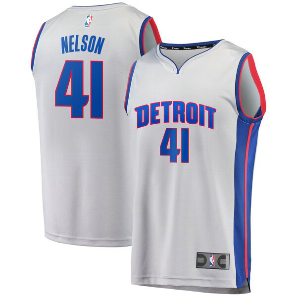 Camiseta baloncesto Jameer Nelson 41 Statement Edition Gris Detroit Pistons Hombre