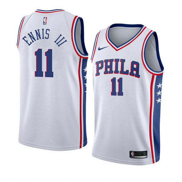 Camiseta baloncesto James Ennis III 11 Association 2018 Blanco Philadelphia 76ers Hombre
