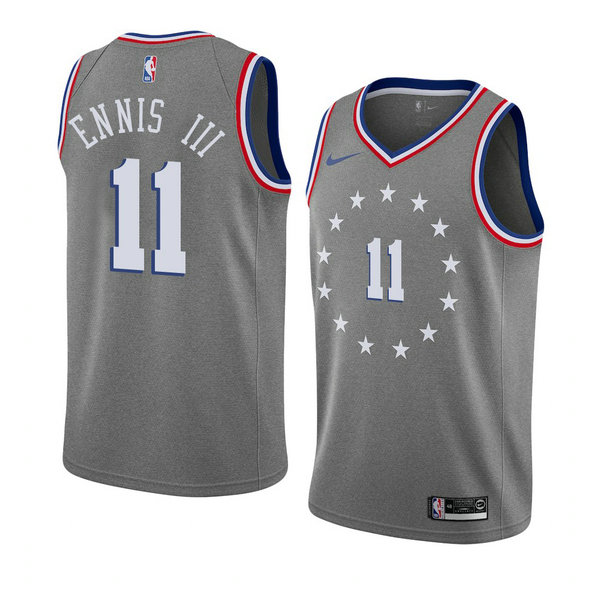 Camiseta baloncesto James Ennis III 11 Ciudad 2018-19 Gris Philadelphia 76ers Hombre