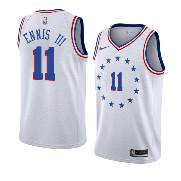 Camiseta baloncesto James Ennis III 11 Earned 2018-19 Blanco Philadelphia 76ers Hombre
