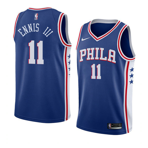 Camiseta baloncesto James Ennis III 11 Icon 2018 Azul Philadelphia 76ers Hombre