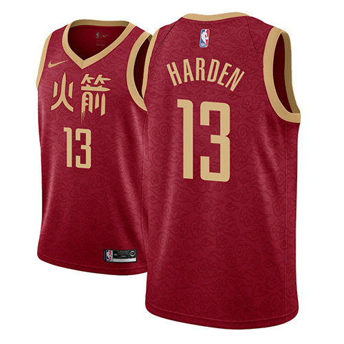 Camiseta baloncesto James Harden 13 Ciudad 2018-19 Rojo Houston Rockets Hombre