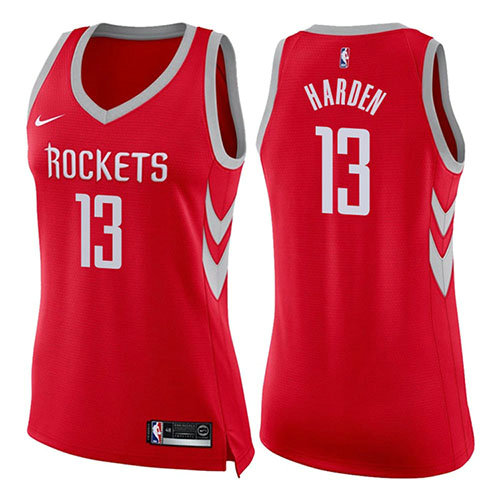 Camiseta baloncesto James Harden 13 Icon 2017-18 Rojo Houston Rockets Mujer