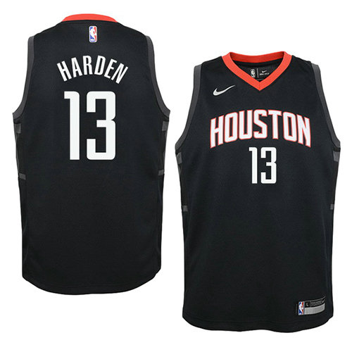 Camiseta baloncesto James Harden 13 Statement 2017-18 Negro Houston Rockets Nino