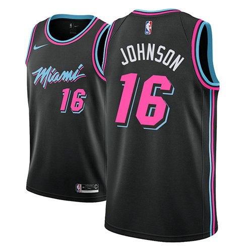 Camiseta baloncesto James Johnson 16 Ciudad 2018-19 Negro Miami Heat Hombre