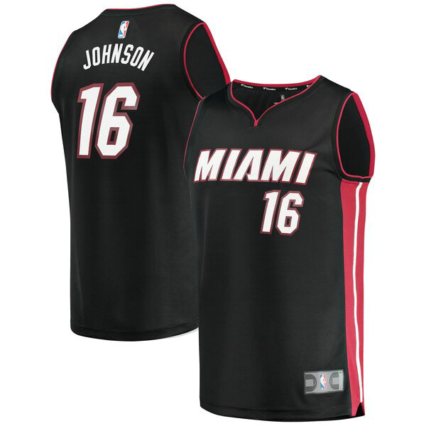 Camiseta baloncesto James Johnson 16 Icon Edition Negro Miami Heat Hombre