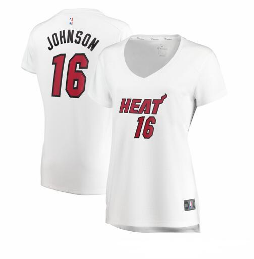 Camiseta baloncesto James Johnson 16 association edition Blanco Miami Heat Mujer