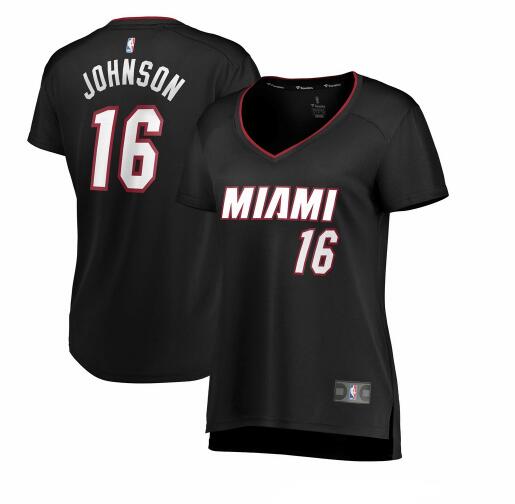Camiseta baloncesto James Johnson 16 icon edition Negro Miami Heat Mujer
