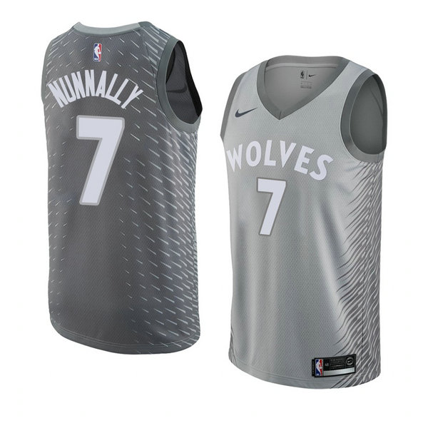 Camiseta baloncesto James Nunnally 7 Ciudad 2018 Gris Minnesota Timberwolves Hombre