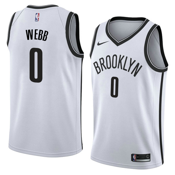Camiseta baloncesto James Webb 0 Association 2017-18 Blanco Brooklyn Nets Hombre