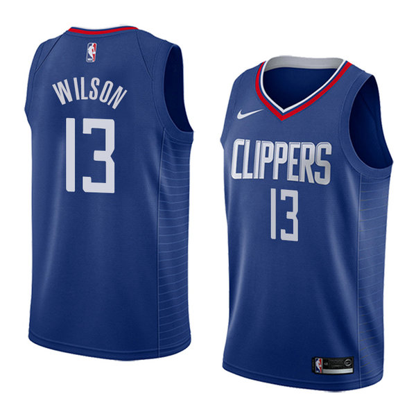 Camiseta baloncesto Jamil Wilson 13 Icon 2018 Azul Los Angeles Clippers Hombre