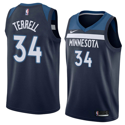 Camiseta baloncesto Jared Terrell 34 Icon 2018 Azul Minnesota Timberwolves Hombre
