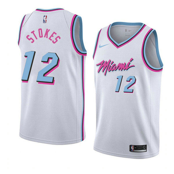 Camiseta baloncesto Jarnell Stokes 12 Ciudad 2018 Blanco Miami Heat Hombre