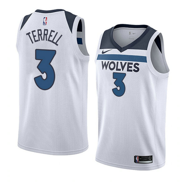 Camiseta baloncesto Jarojo Terrell 3 Association 2018 Blanco Minnesota Timberwolves Hombre