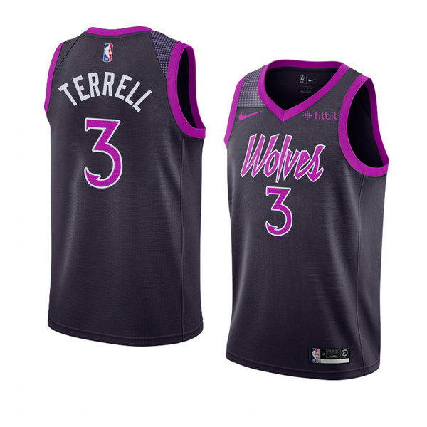 Camiseta baloncesto Jarojo Terrell 3 Ciudad 2018-19 P鐓pura Minnesota Timberwolves Hombre