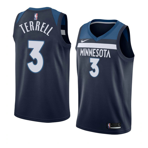 Camiseta baloncesto Jarojo Terrell 3 Icon 2017-18 Azul Minnesota Timberwolves Hombre