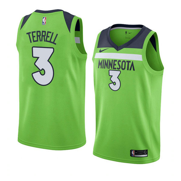 Camiseta baloncesto Jarojo Terrell 3 Statement 2017-18 Verde Minnesota Timberwolves Hombre