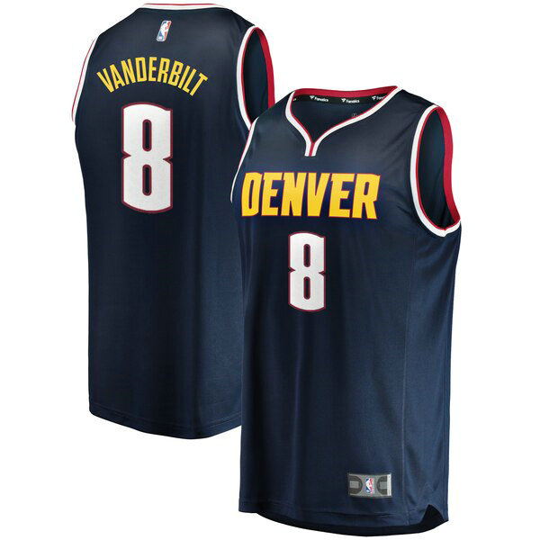 Camiseta baloncesto Jarred Vanderbilt 8 Icon Edition Azul Denver Nuggets Hombre