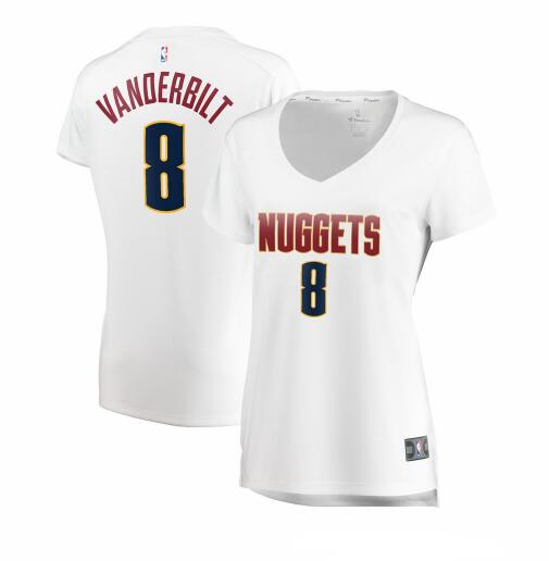 Camiseta baloncesto Jarred Vanderbilt 8 association edition Blanco Denver Nuggets Mujer