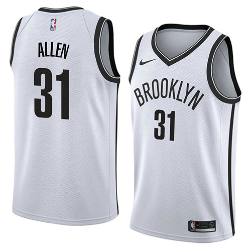 Camiseta baloncesto Jarrett Allen 31 Association 2018 Blanco Brooklyn Nets Hombre