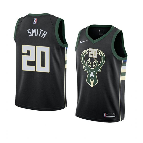 Camiseta baloncesto Jason Smith 20 Statement 2018 Negro Milwaukee Bucks Hombre