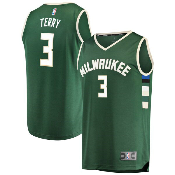 Camiseta baloncesto Jason Terry 3 Icon Edition Verde Milwaukee Bucks Hombre