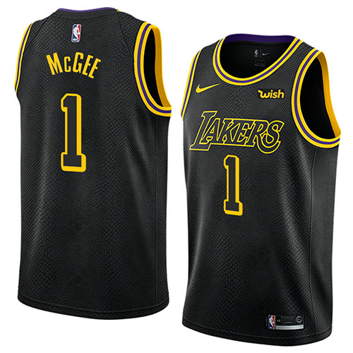 Camiseta baloncesto Javale Mcgee 1 Ciudad 2018 Negro Los Angeles Lakers Hombre