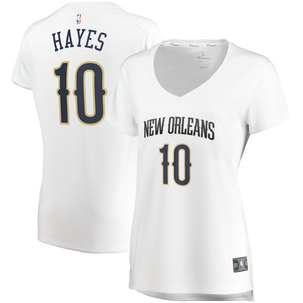 Camiseta baloncesto Jaxson Hayes 10 association edition Blanco New Orleans Pelicans Mujer