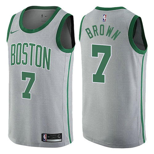 Camiseta baloncesto Jaylen Brown 7 Ciudad Gris Boston Celtics Hombre