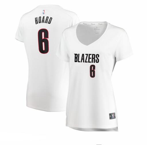 Camiseta baloncesto Jaylen Hoard 6 association edition Blanco Portland Trail Blazers Mujer