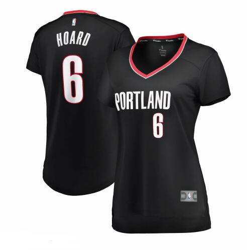 Camiseta baloncesto Jaylen Hoard 6 icon edition Negro Portland Trail Blazers Mujer
