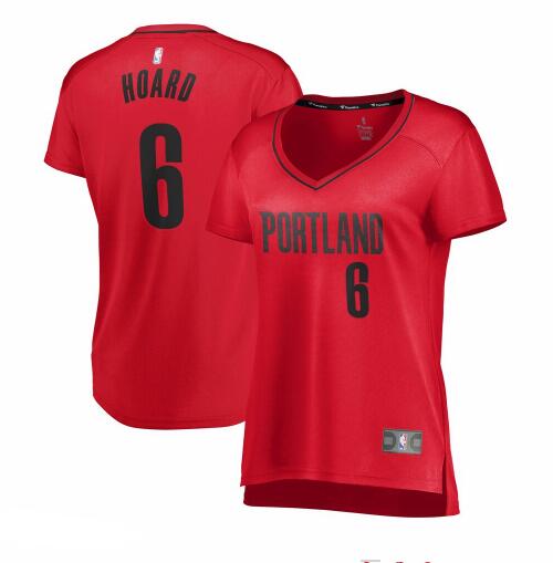 Camiseta baloncesto Jaylen Hoard 6 statement edition Rojo Portland Trail Blazers Mujer