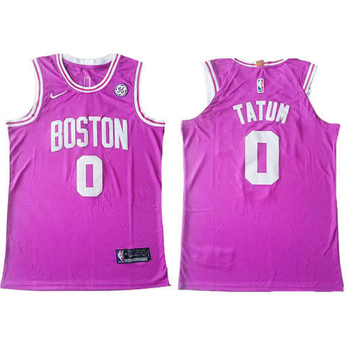 Camiseta baloncesto Jayson Tatum 0 Authentic Rosa Boston Celtics Hombre